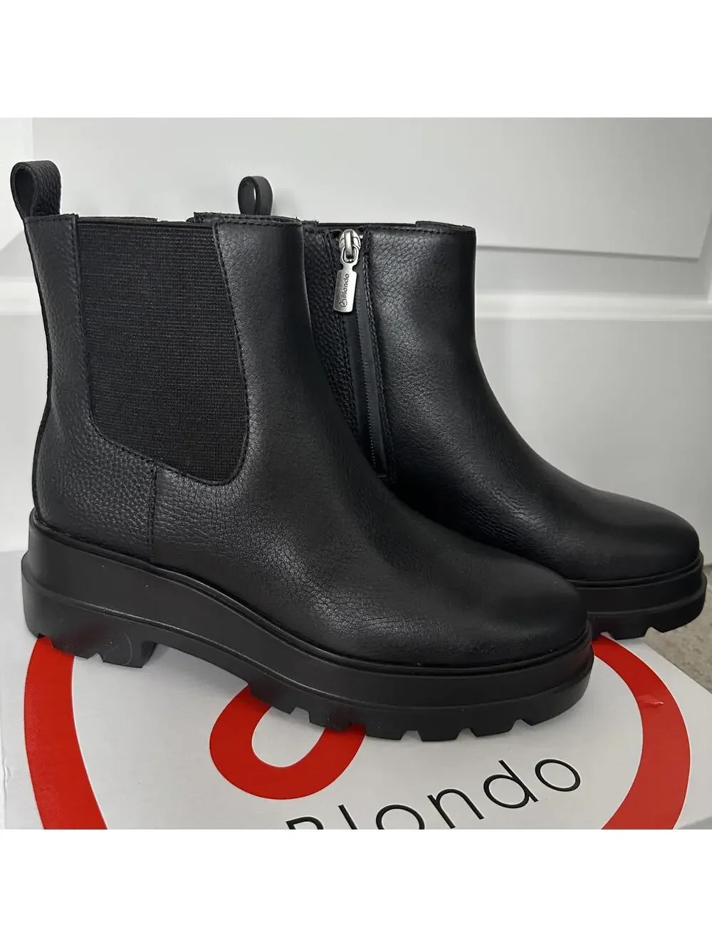 Blondo Jelina Waterproof Bootie Black Leather NIB Size 7